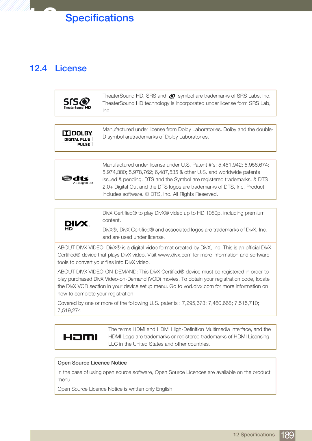 Samsung LH32MDBPLGC/NG, LH55MDBPLGC/EN, LH40MDBPLGC/EN, LH46MDBPLGC/EN, LH32MDBPLGC/EN, LH46MDBPLGC/NG, LH55MDBPLGC/NG License 