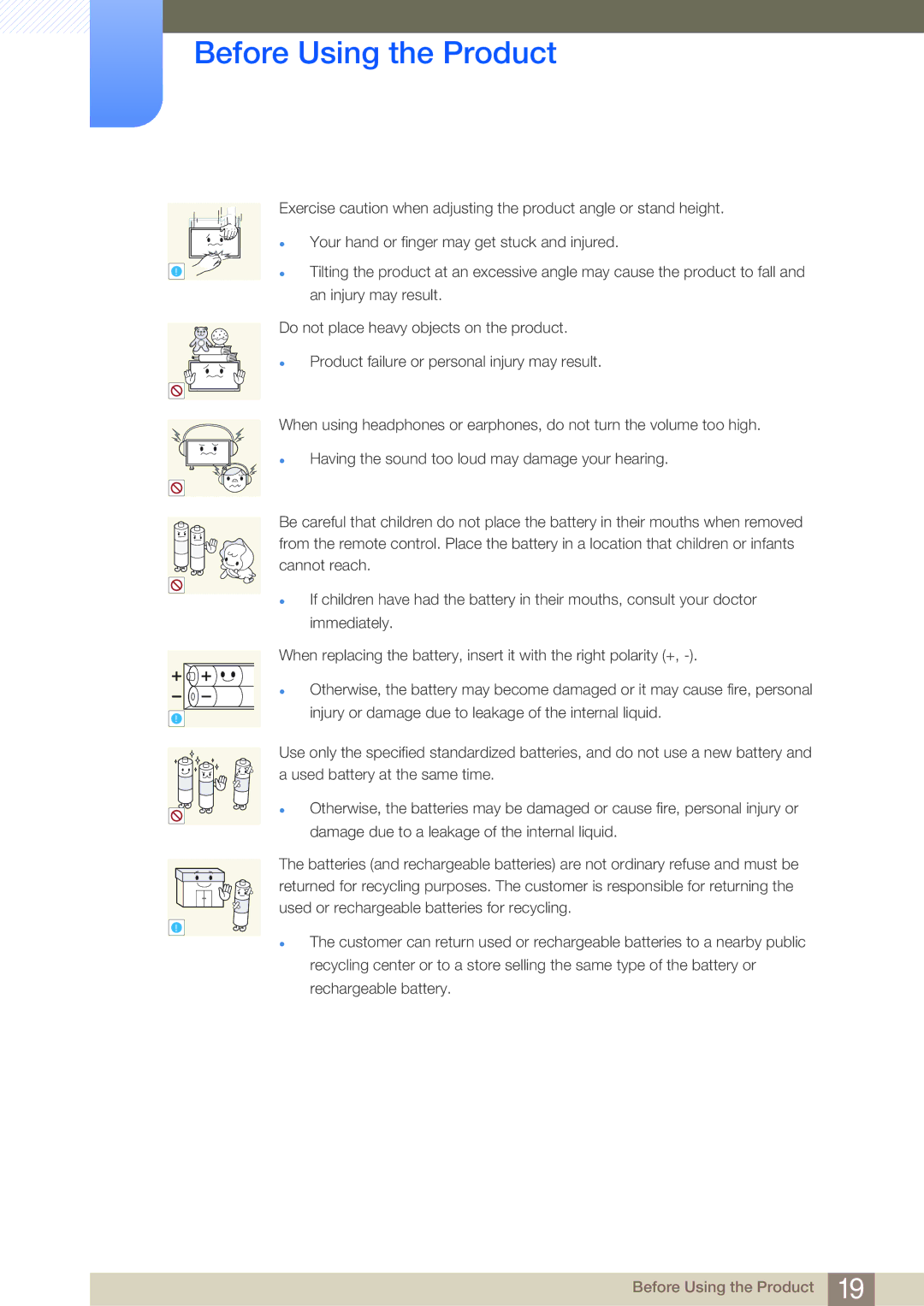 Samsung LH40MDBPLGC/NG, LH55MDBPLGC/EN, LH40MDBPLGC/EN, LH46MDBPLGC/EN, LH32MDBPLGC/EN manual Before Using the Product 