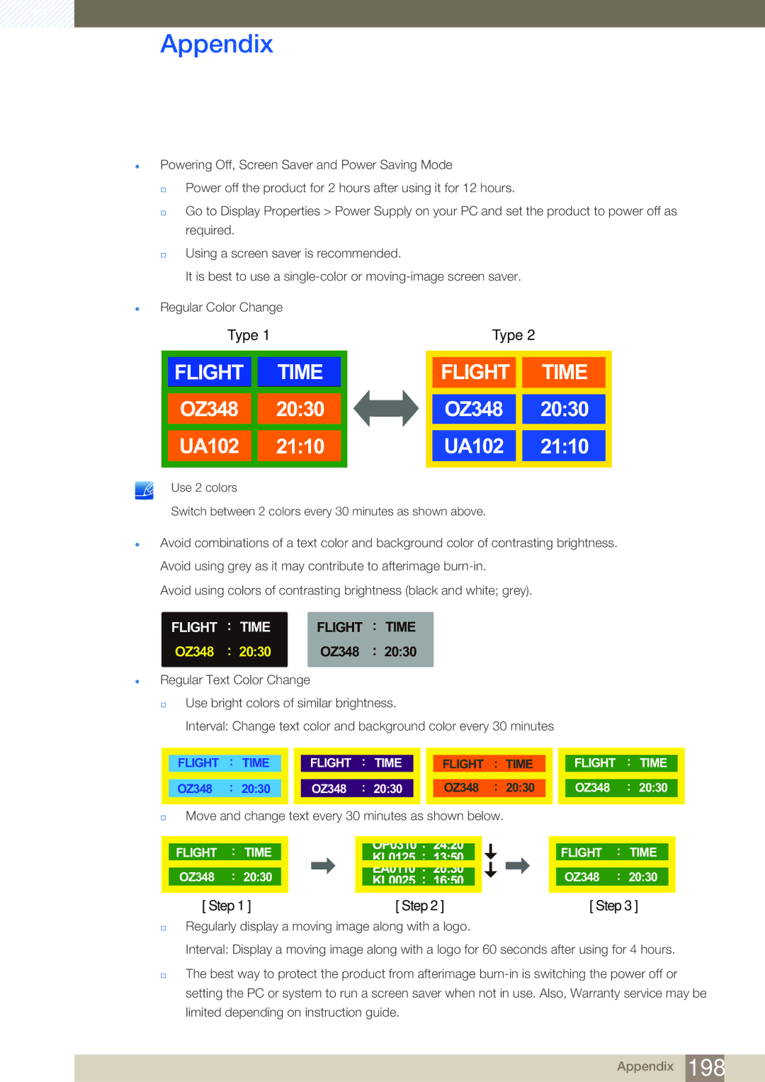 Samsung LH32MDBPLGC/EN, LH55MDBPLGC/EN, LH40MDBPLGC/EN, LH46MDBPLGC/EN, LH46MDBPLGC/NG, LH55MDBPLGC/NG manual Flight Time 