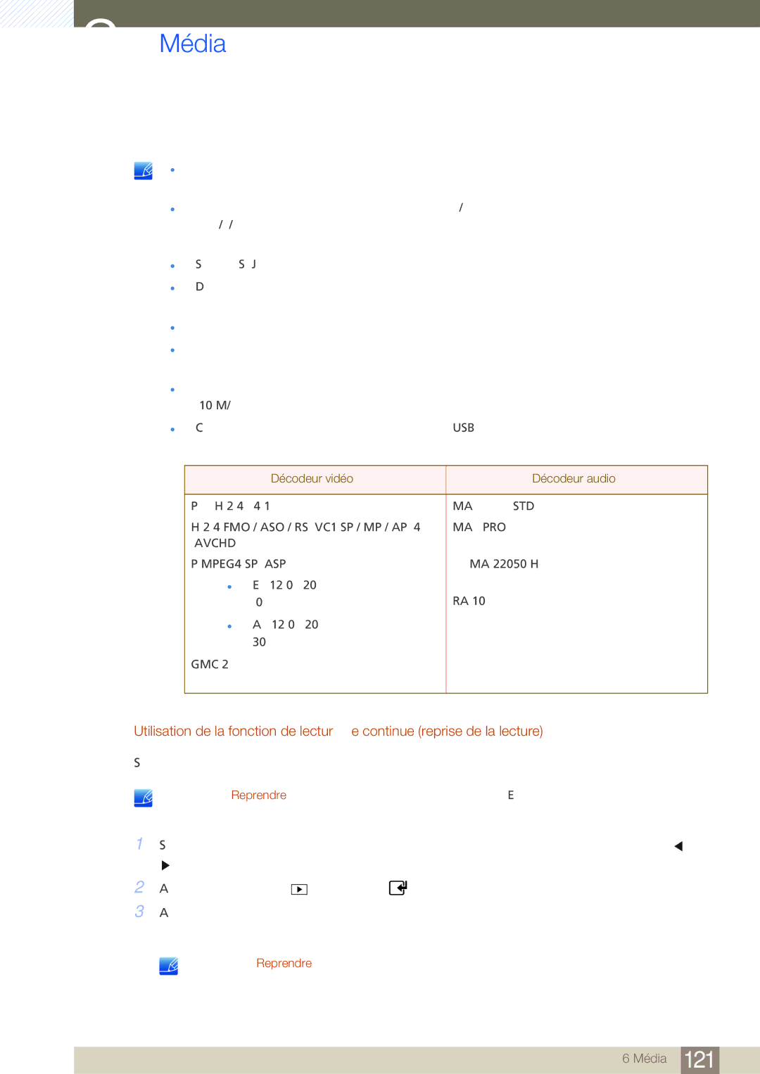 Samsung LH40MDBPLGC/EN, LH55MDBPLGC/EN, LH46MDBPLGC/EN, LH32MDBPLGC/EN manual Décodeur vidéo Décodeur audio 