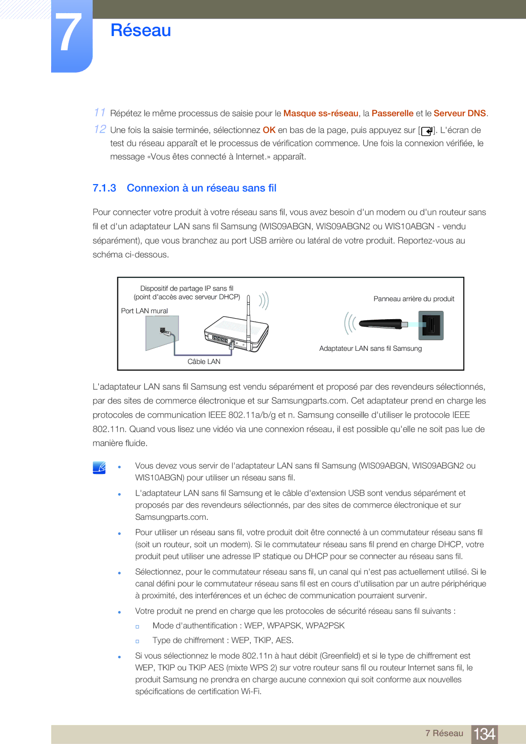 Samsung LH46MDBPLGC/EN, LH55MDBPLGC/EN, LH40MDBPLGC/EN, LH32MDBPLGC/EN Message «Vous êtes connecté à Internet.» apparaît 