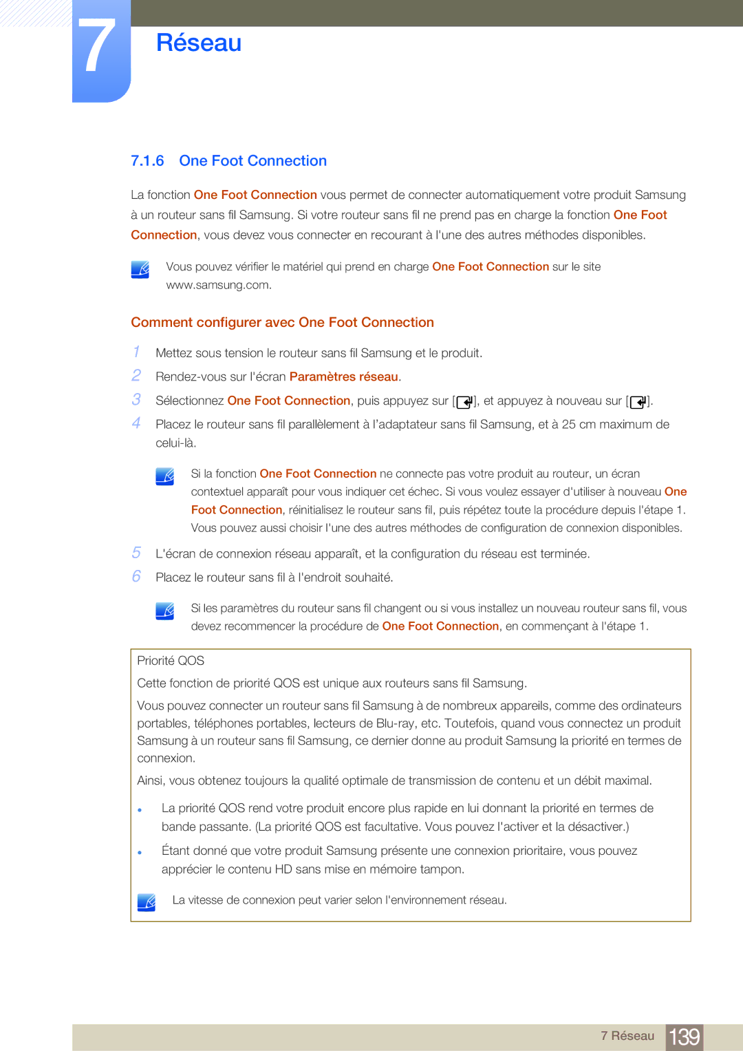 Samsung LH32MDBPLGC/EN, LH55MDBPLGC/EN, LH40MDBPLGC/EN, LH46MDBPLGC/EN manual Comment configurer avec One Foot Connection 