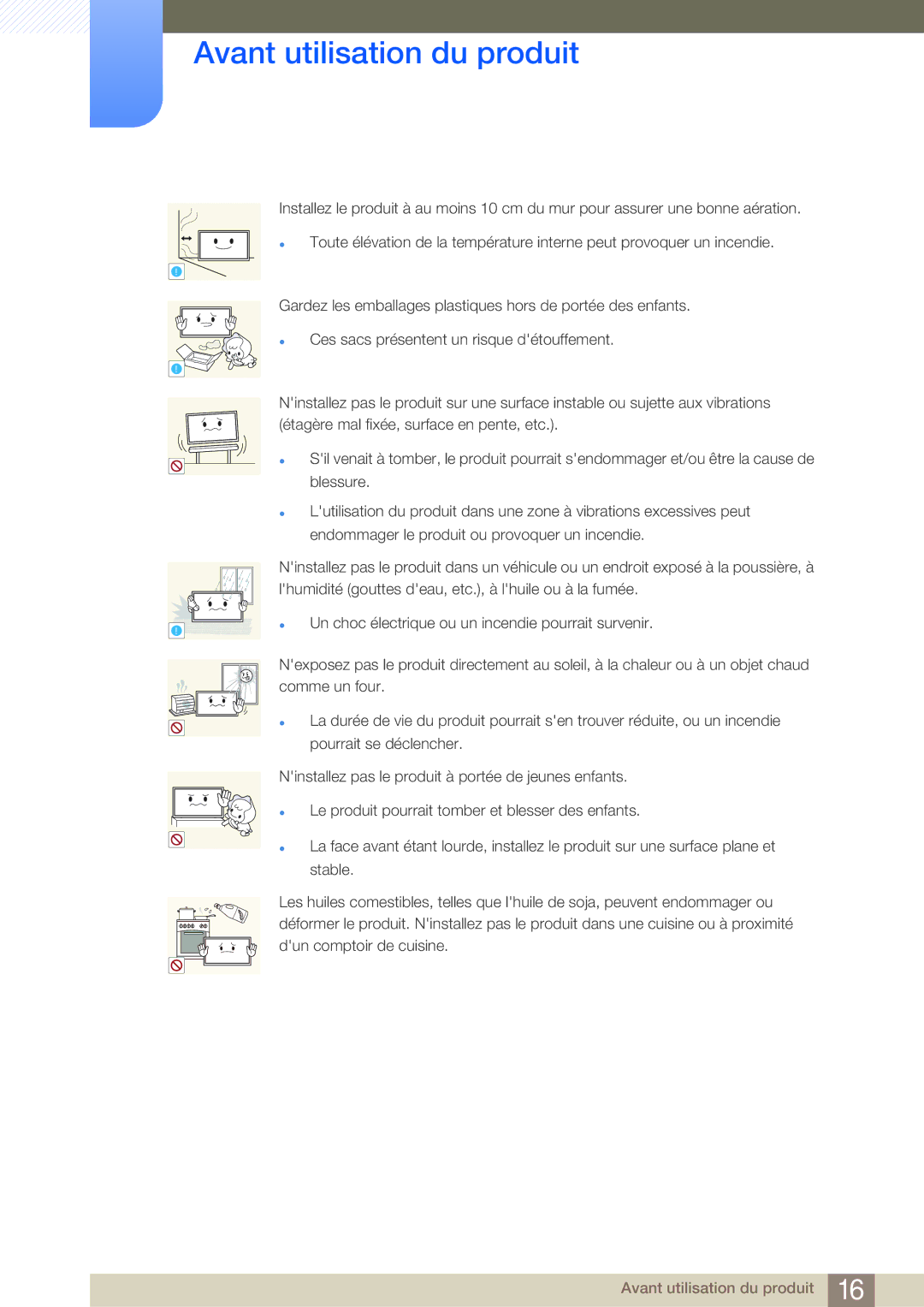 Samsung LH55MDBPLGC/EN, LH40MDBPLGC/EN, LH46MDBPLGC/EN, LH32MDBPLGC/EN manual Avant utilisation du produit 