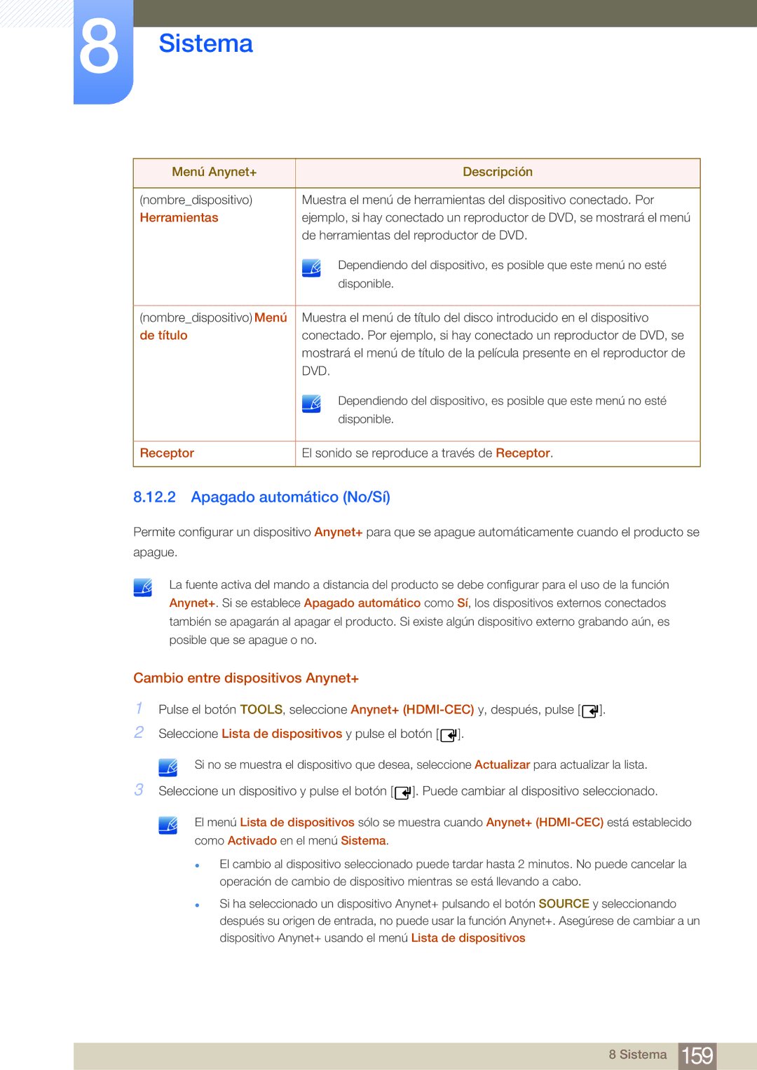 Samsung LH32MDBPLGC/EN Apagado automático No/Sí, Cambio entre dispositivos Anynet+, Herramientas, De título, Receptor 