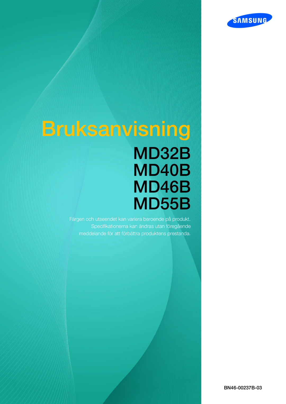 Samsung LH40MDBPLGC/EN, LH55MDBPLGC/EN, LH46MDBPLGC/EN, LH32MDBPLGC/EN manual Bruksanvisning 