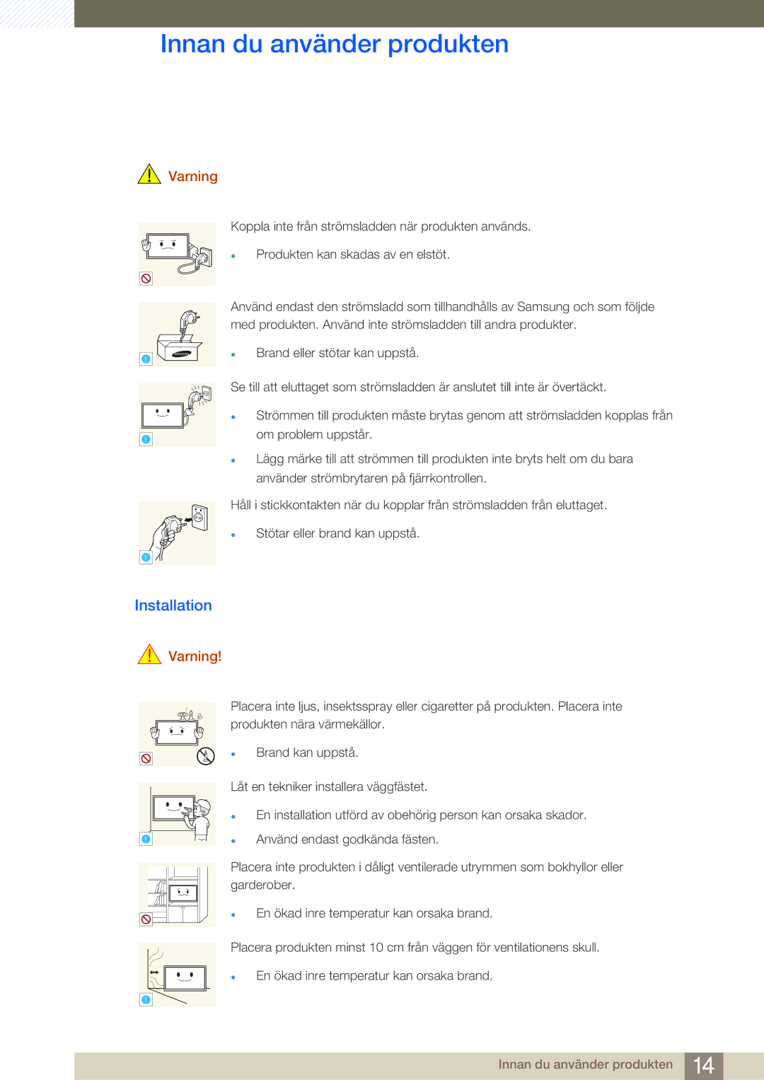 Samsung LH46MDBPLGC/EN, LH55MDBPLGC/EN, LH40MDBPLGC/EN, LH32MDBPLGC/EN manual Installation 