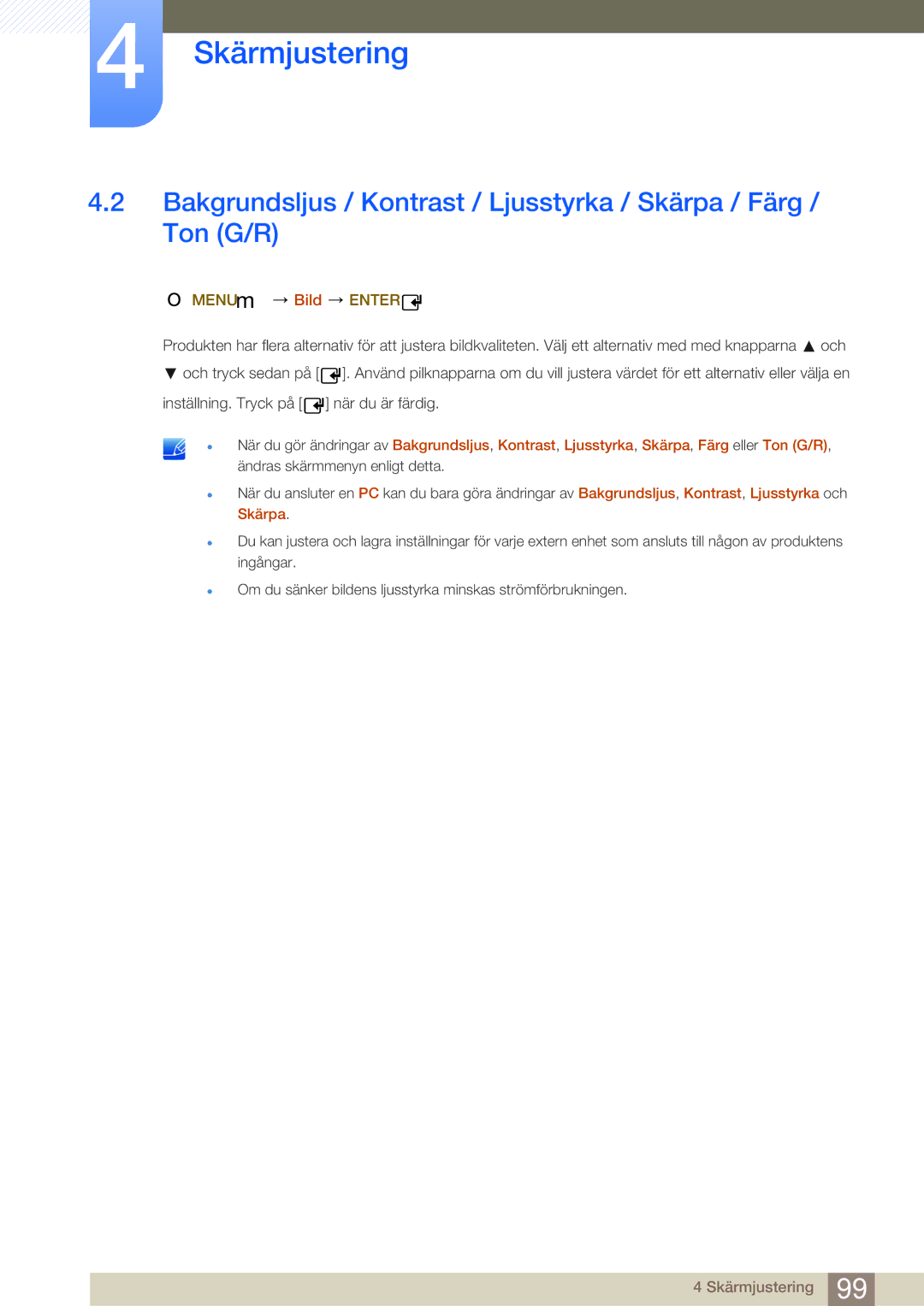 Samsung LH32MDBPLGC/EN, LH55MDBPLGC/EN, LH40MDBPLGC/EN, LH46MDBPLGC/EN manual MENUm Bild Enter 