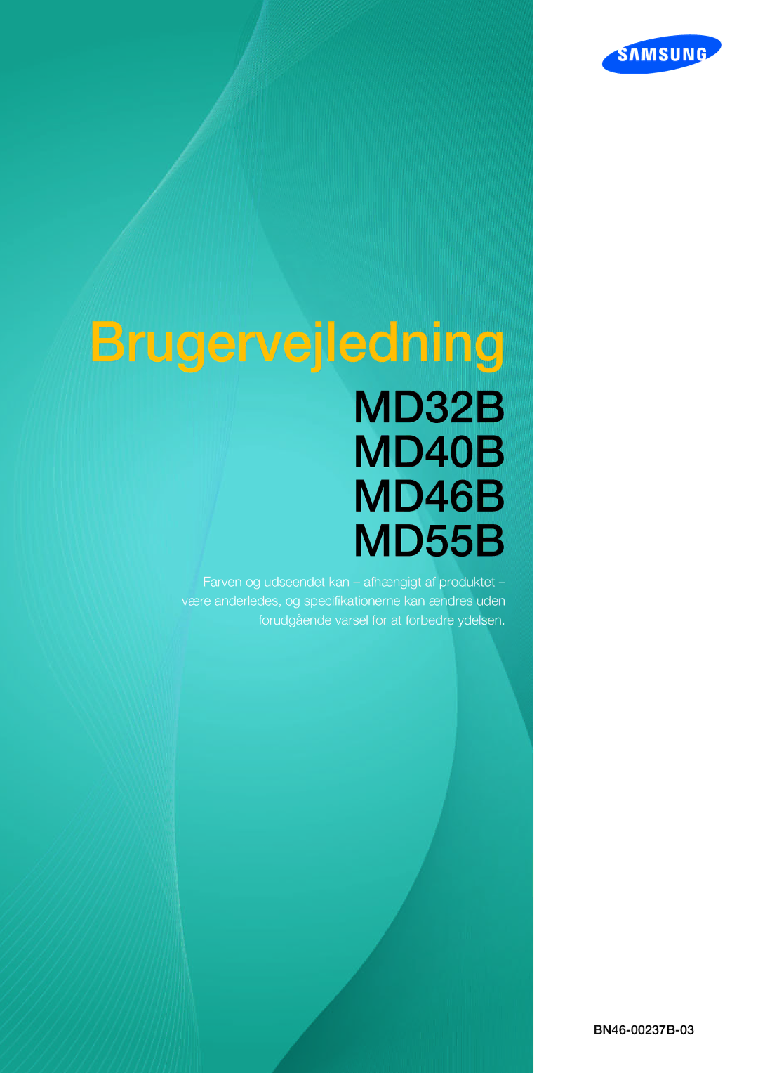 Samsung LH40MDBPLGC/EN, LH55MDBPLGC/EN, LH46MDBPLGC/EN, LH32MDBPLGC/EN manual Brugervejledning 