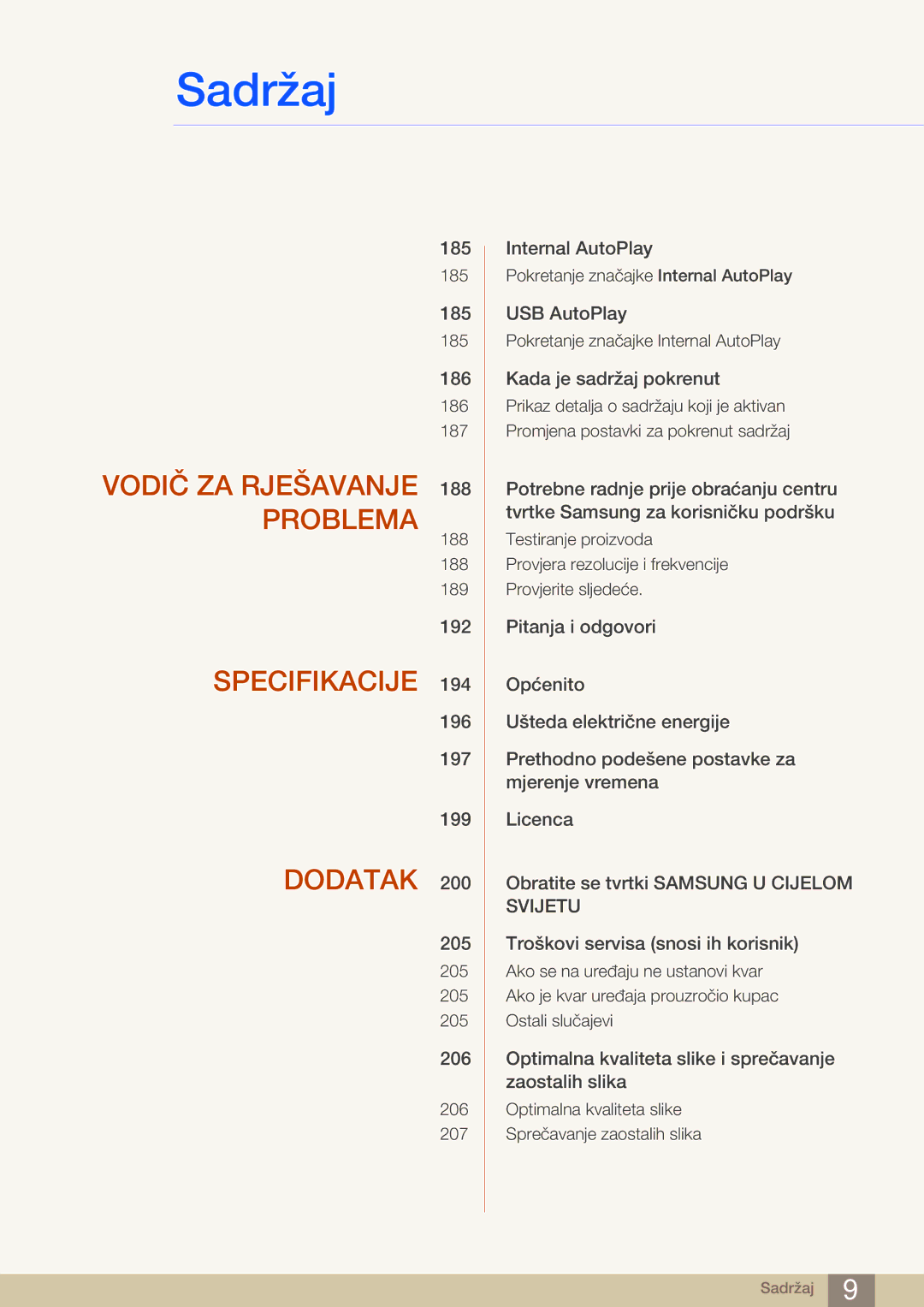 Samsung LH55MDBPLGC/EN, LH40MDBPLGC/EN, LH46MDBPLGC/EN manual Vodič ZA Rješavanje 188 Problema 