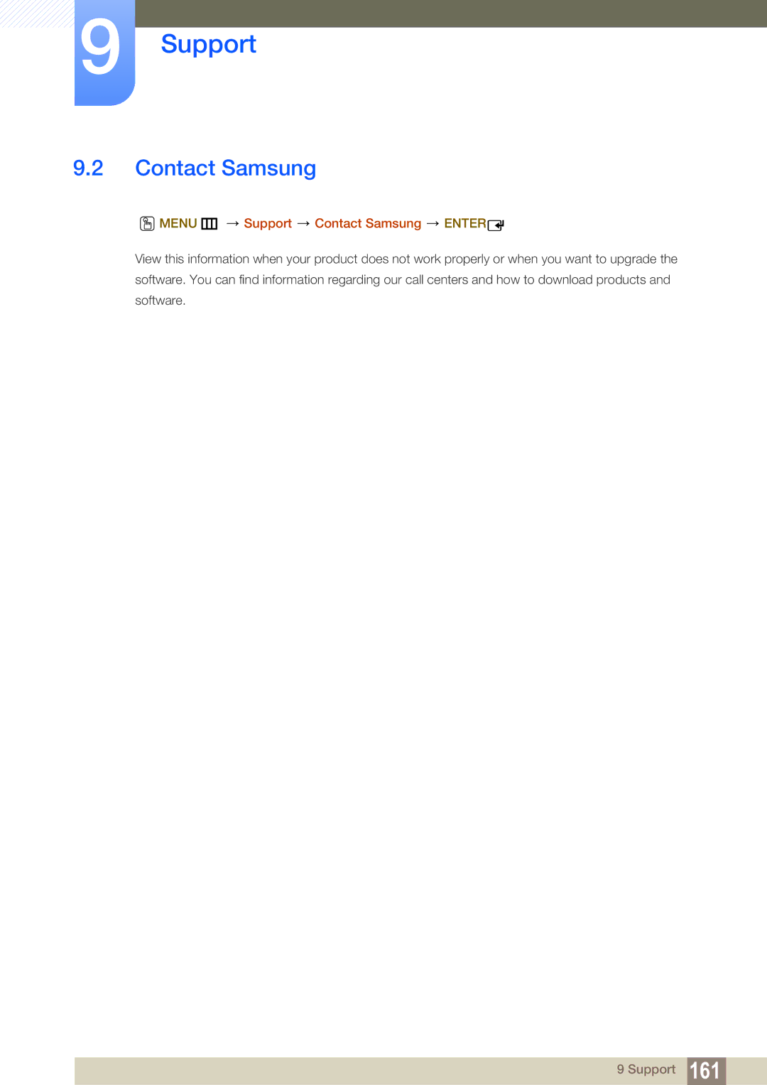 Samsung LH55MEBPLGC/XS, LH55MEBPLGC/EN, LH55MEBPLGC/XY manual Menu m Support Contact Samsung Enter 