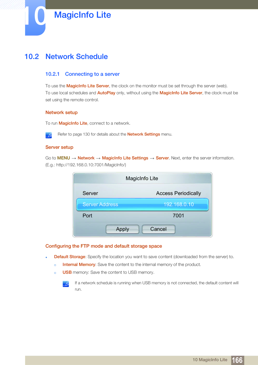 Samsung LH55MEBPLGC/XY, LH55MEBPLGC/EN manual Network Schedule, Connecting to a server, Network setup, Server setup 