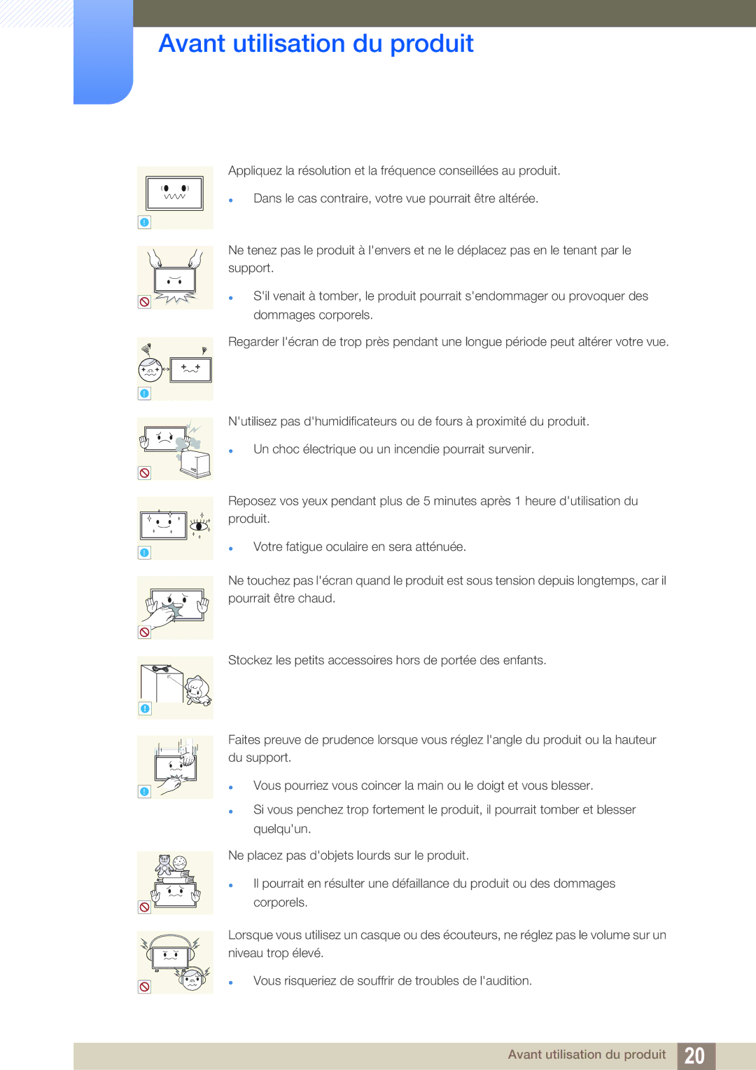 Samsung LH55MEBPLGC/EN manual Avant utilisation du produit 