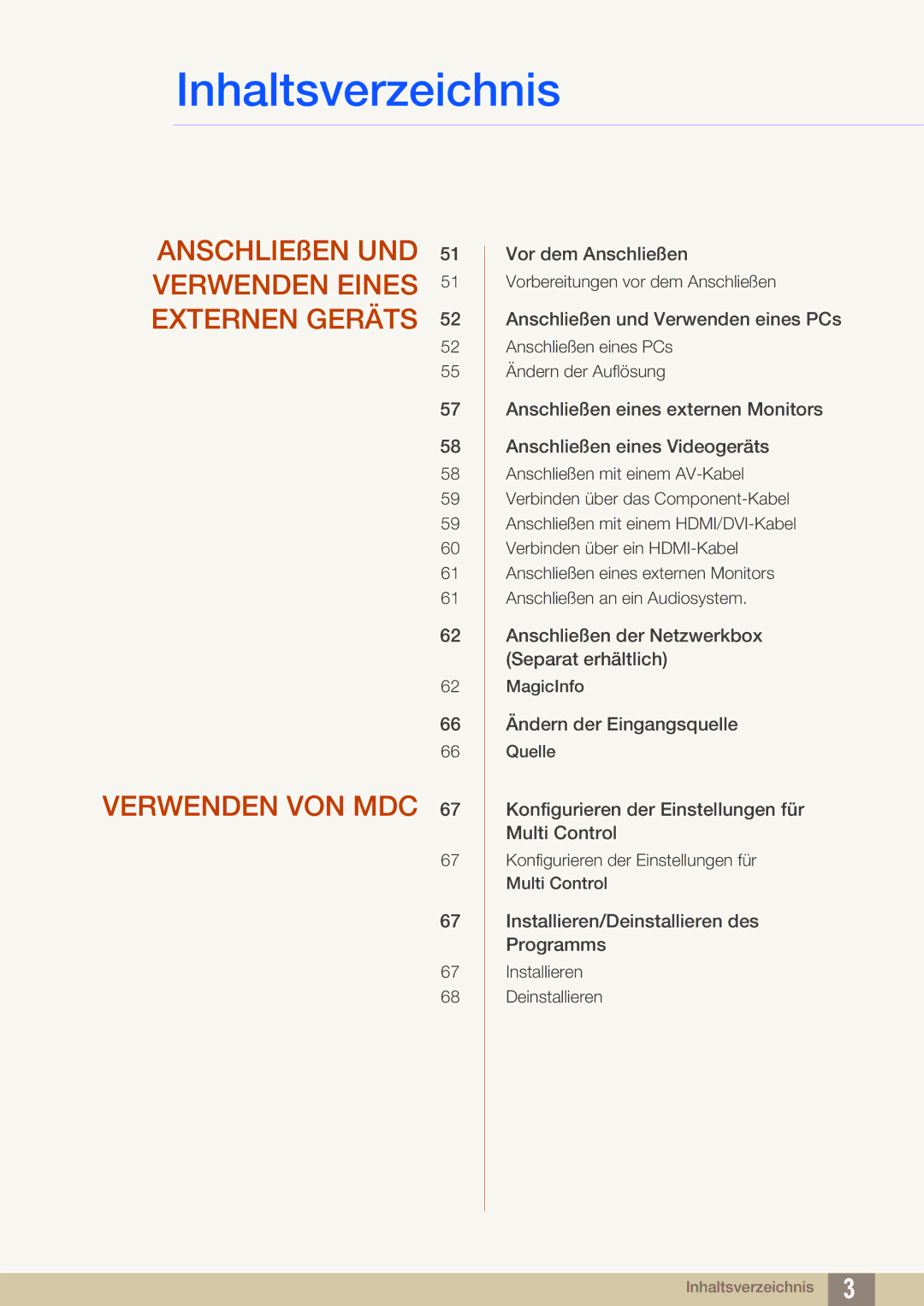 Samsung LH55MEBPLGC/EN manual Verwenden VON MDC 