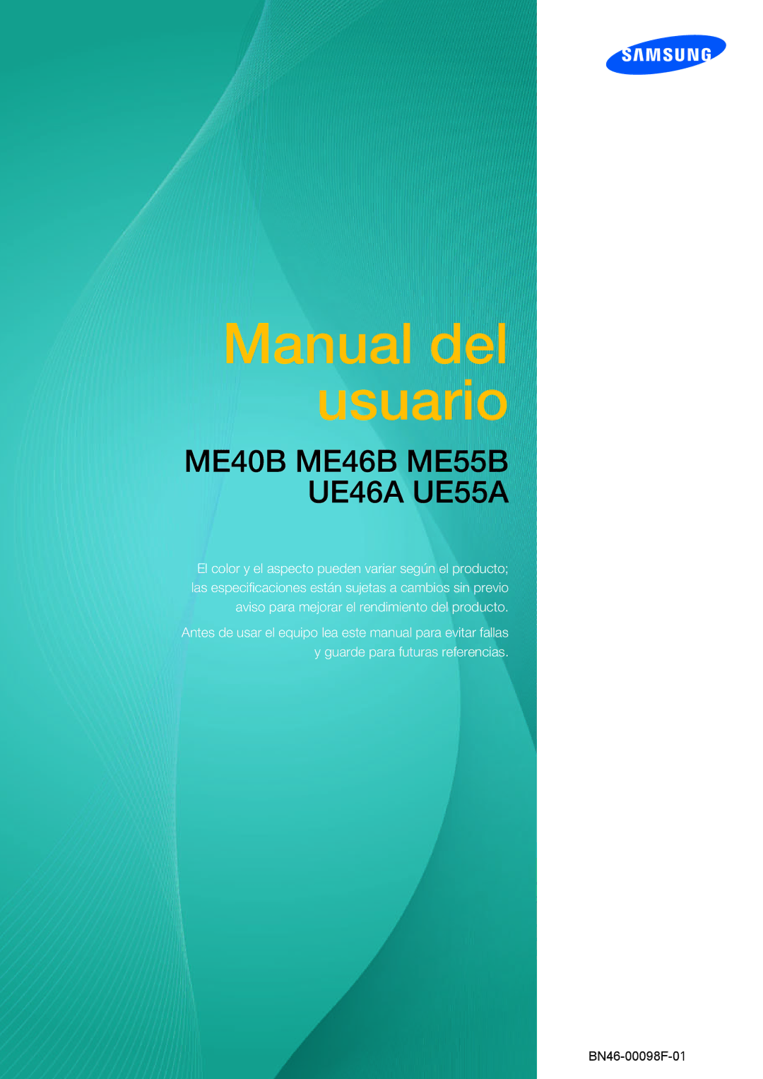 Samsung LH55MEBPLGC/EN manual Manual del usuario 