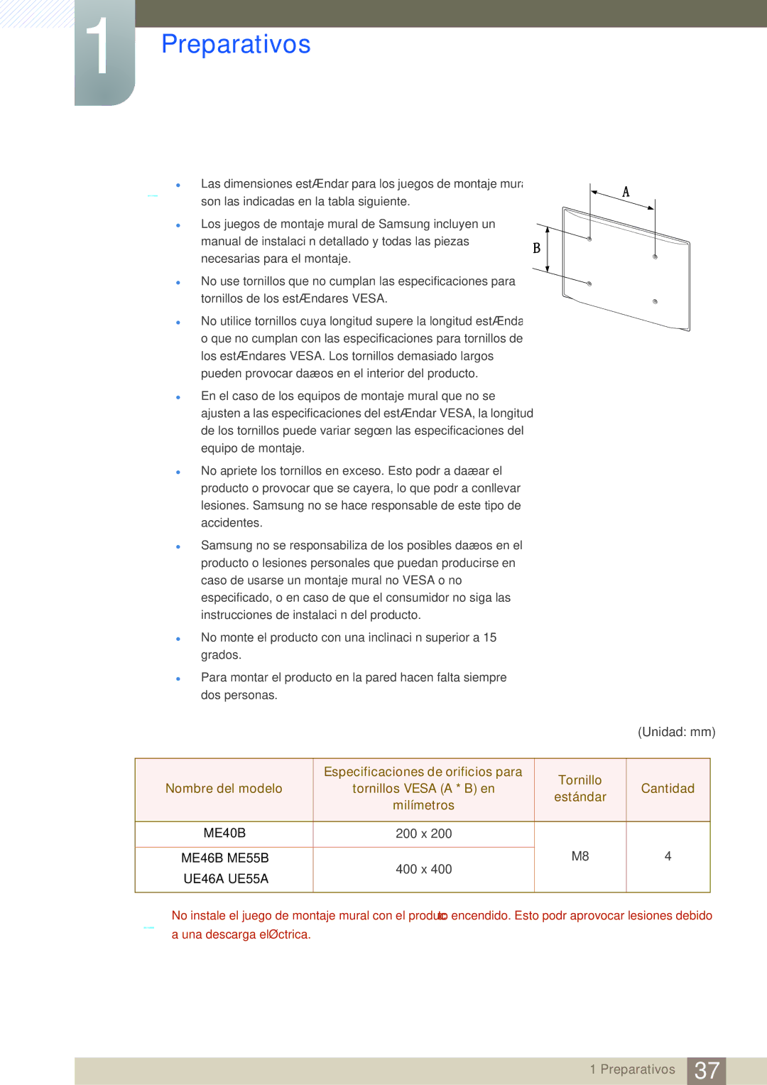 Samsung LH55MEBPLGC/EN manual 200 x 