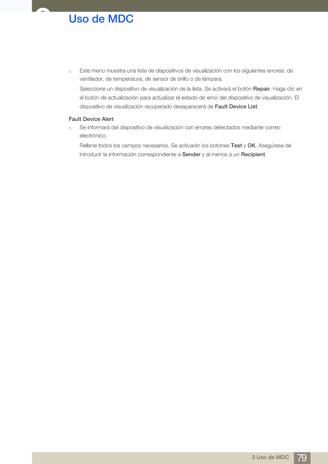 Samsung LH55MEBPLGC/EN manual Uso de MDC 