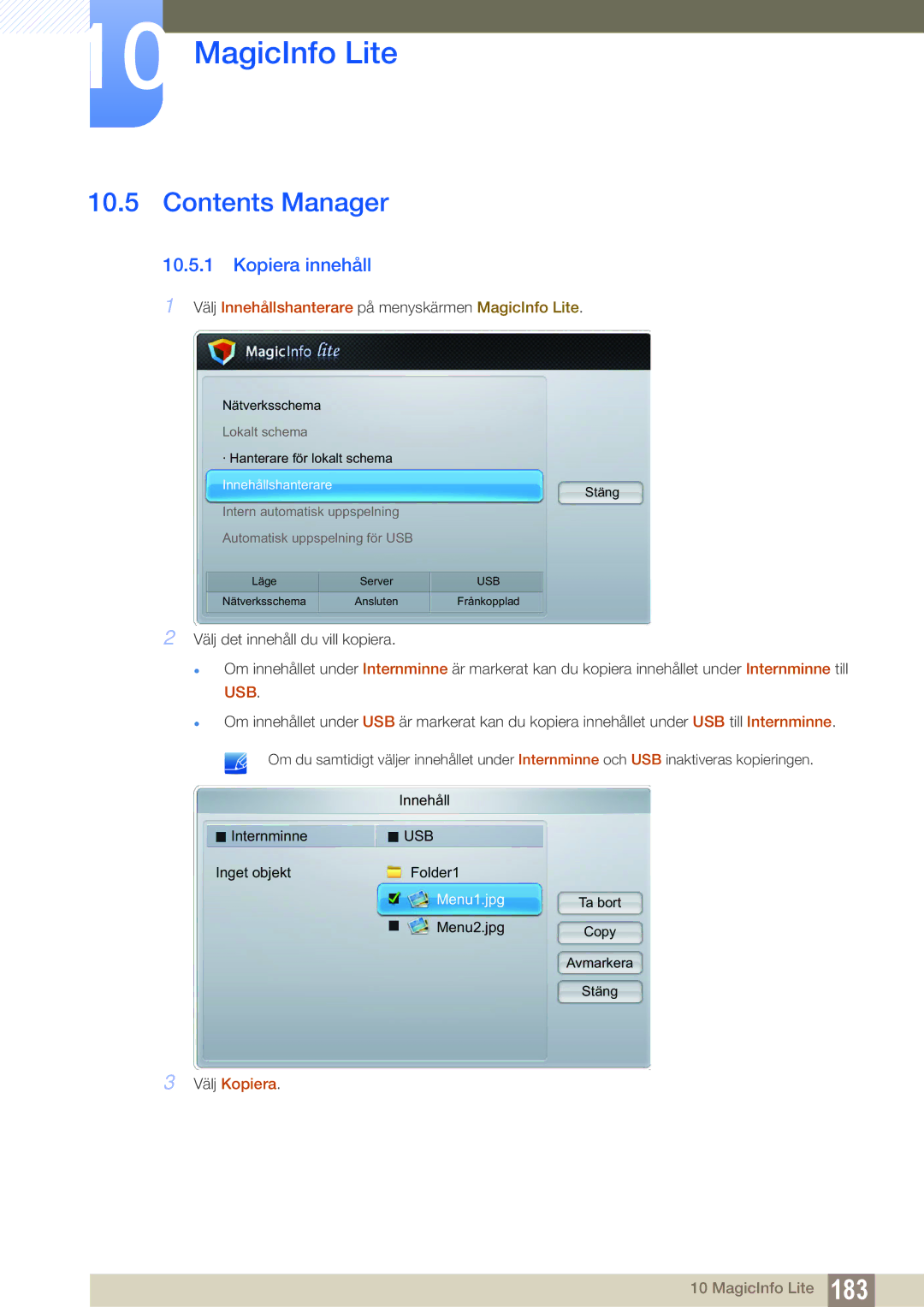 Samsung LH55MEBPLGC/EN manual Contents Manager 