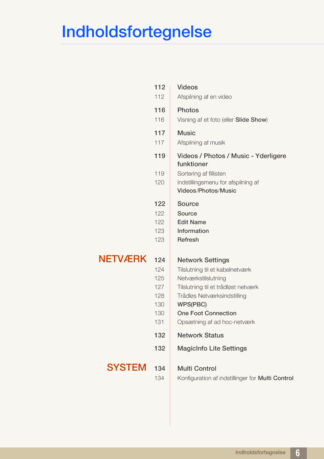 Samsung LH55MEBPLGC/EN manual Netværk 