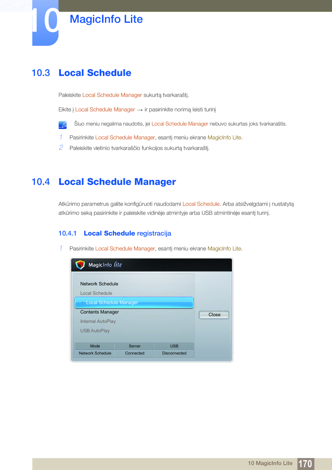 Samsung LH55MEBPLGC/EN manual Local Schedule 