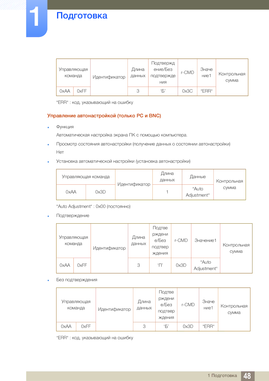 Samsung LH55MEBPLGC/EN manual Управление автонастройкой только PC и BNC 