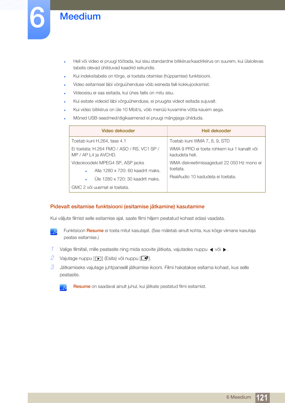 Samsung LH55MEBPLGC/EN manual Video dekooder Heli dekooder 