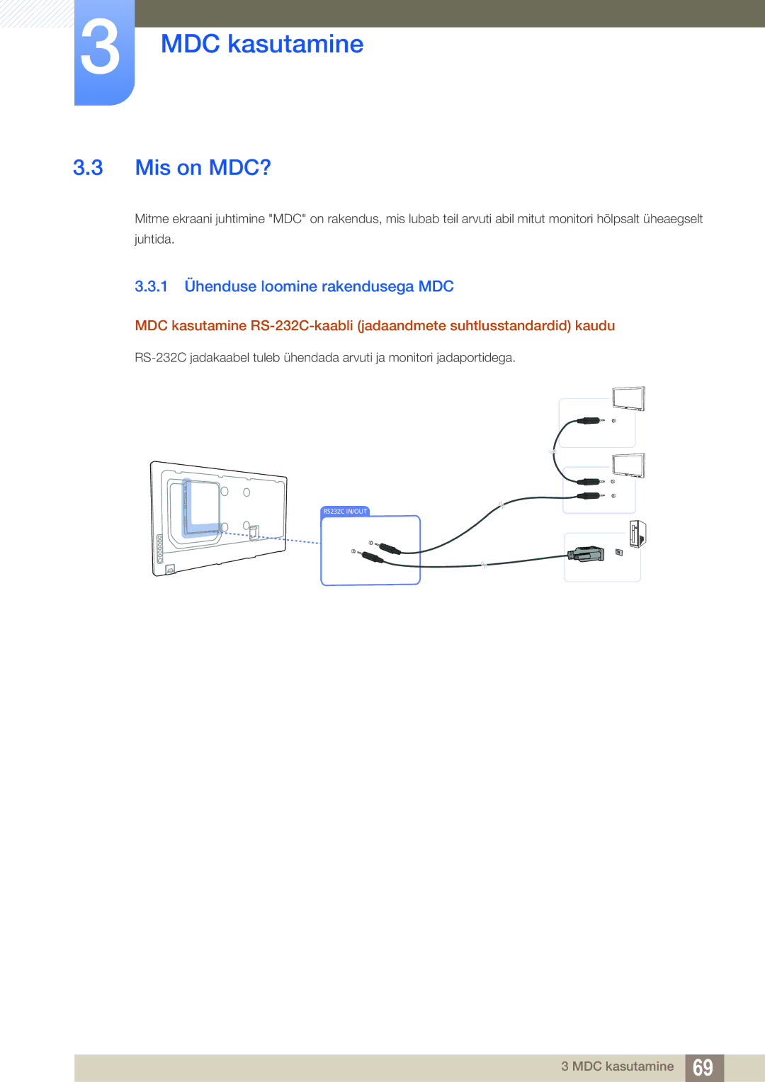 Samsung LH55MEBPLGC/EN manual Mis on MDC?, 1 Ühenduse loomine rakendusega MDC 