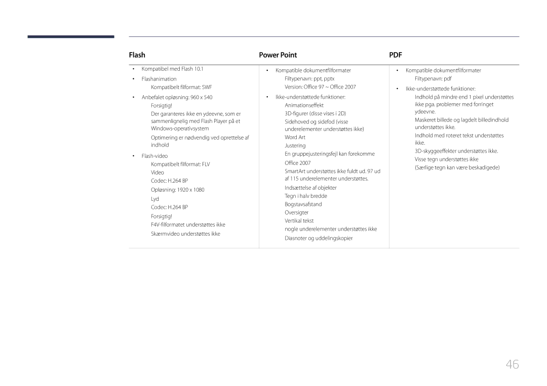 Samsung LH46OHDPKBC/EN, LH55OHDPKBC/EN, LH46OHDPKBC/XU manual Flash Power Point, Version Office 97 ~ Office, Vertikal tekst 