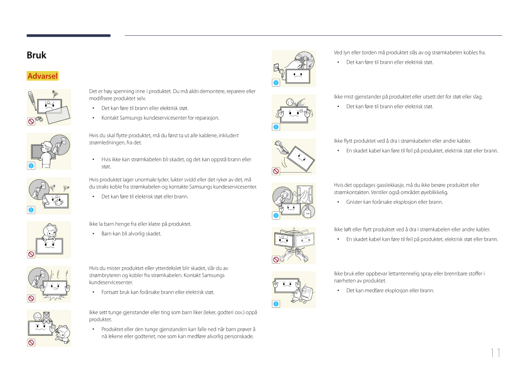 Samsung LH46OHDPKBC/XU, LH55OHDPKBC/EN, LH46OHDPKBC/EN manual Bruk 