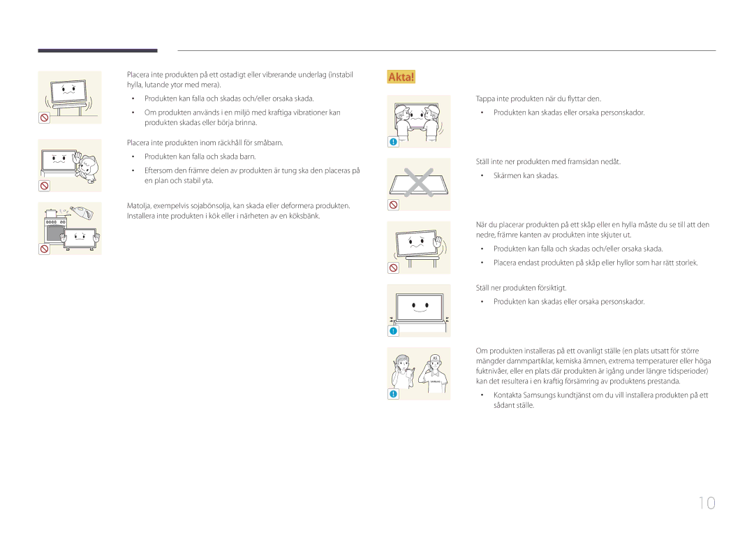 Samsung LH46OHDPKBC/EN, LH55OHDPKBC/EN, LH46OHDPKBC/XU manual En plan och stabil yta 