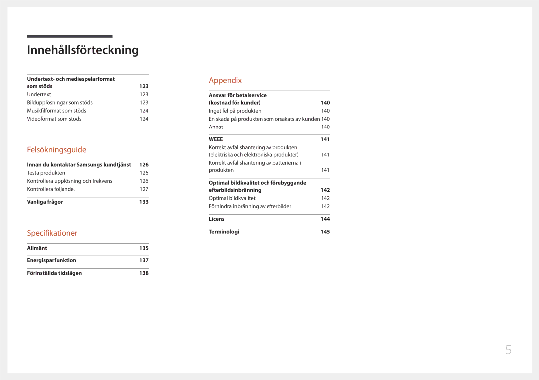 Samsung LH46OHDPKBC/XU, LH55OHDPKBC/EN, LH46OHDPKBC/EN manual Specifikationer 