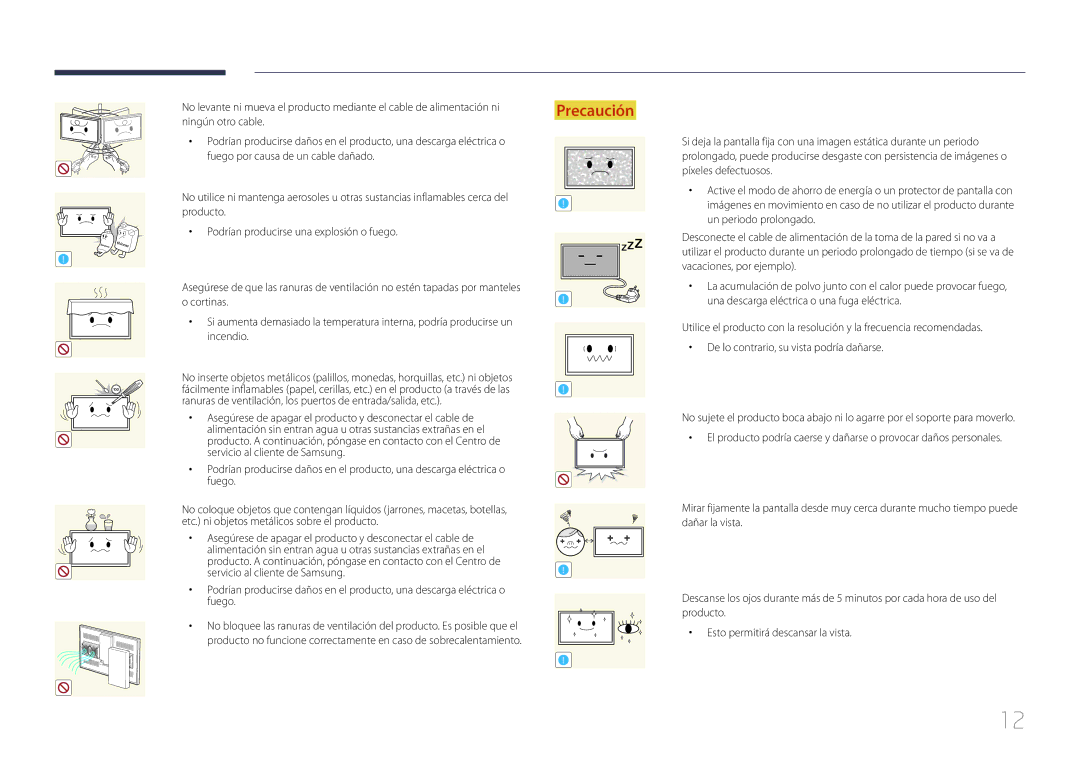 Samsung LH55OHDPKBC/EN, LH46OHDPKBC/EN manual Ranuras de ventilación, los puertos de entrada/salida, etc 