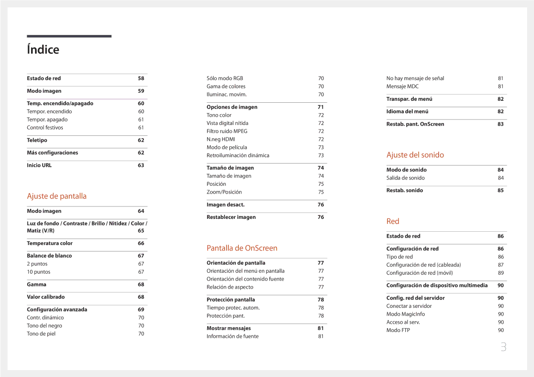 Samsung LH46OHDPKBC/EN, LH55OHDPKBC/EN manual Ajuste del sonido 