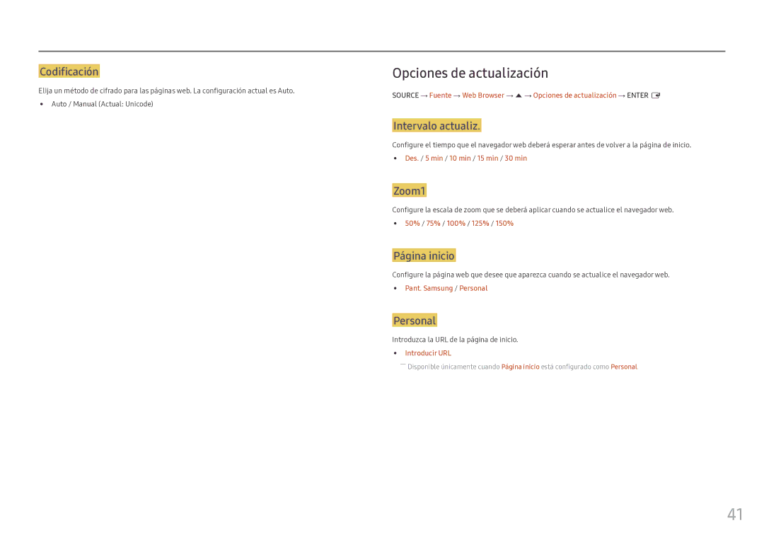 Samsung LH46OHFPKBC/EN, LH55OHFPKBC/EN manual Opciones de actualización 