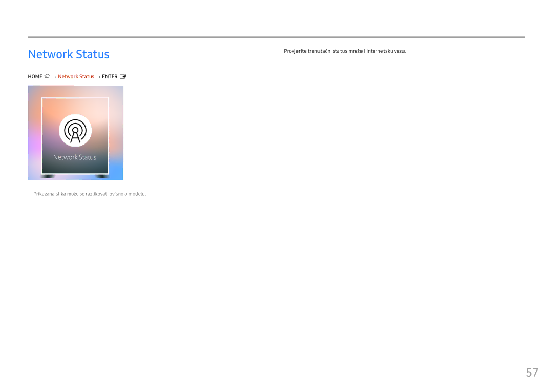 Samsung LH55OHFPKBC/EN manual Network Status, Provjerite trenutačni status mreže i internetsku vezu 