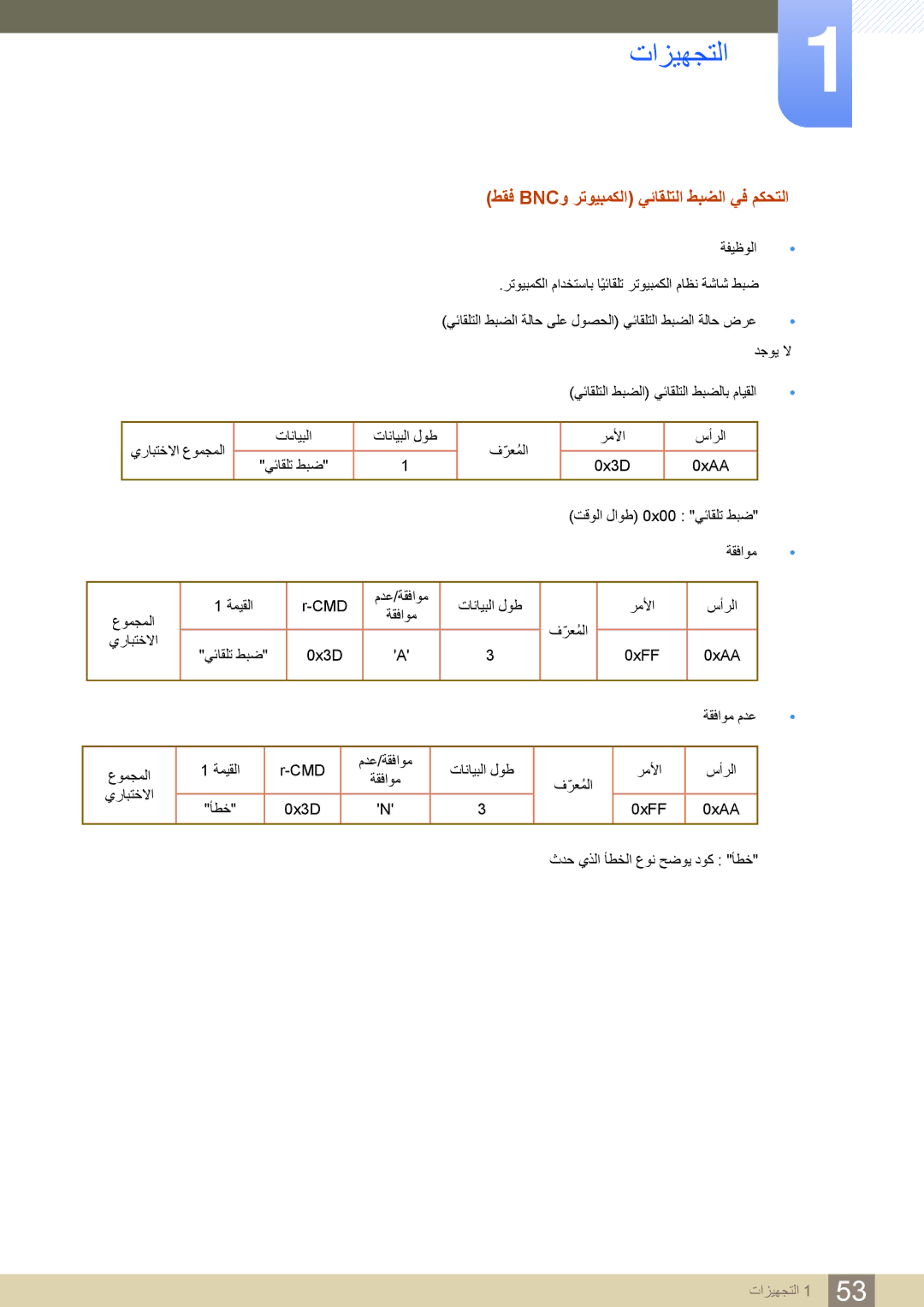 Samsung LH46DECPLBC/NG, LH55PECPLBC/EN, LH46PECPLBC/EN, LH40DECPLBC/NG manual طقف Bncو رتويبمكلا يئاقلتلا طبضلا يف مكحتلا 