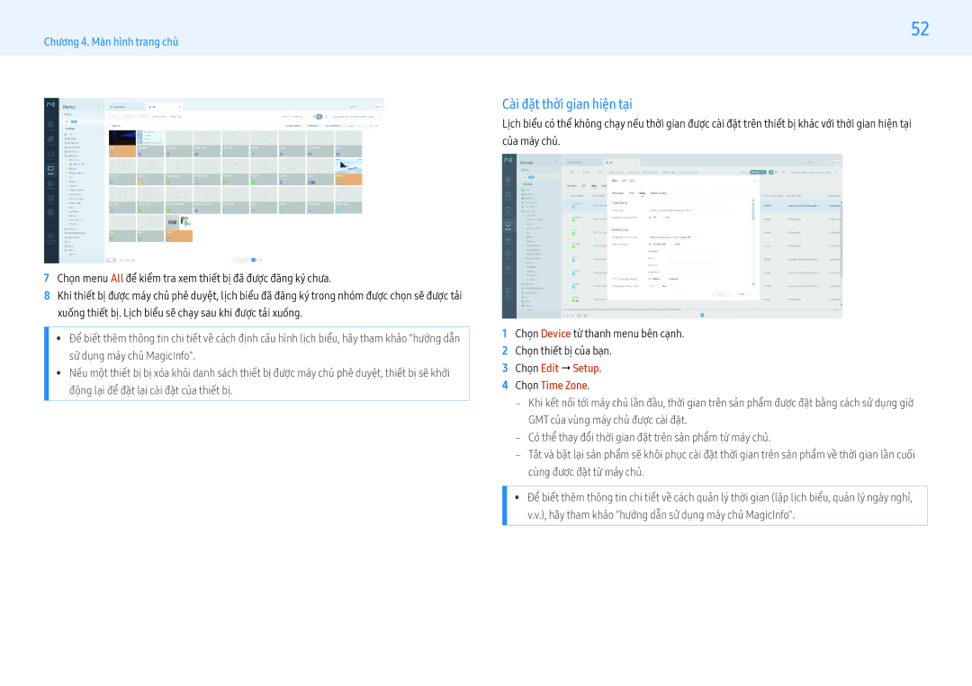 Samsung LH49PMFPBGC/XV, LH55PHFPBGC/XV, LH55PMFPBGC/XV manual Cai đăt thơi gian hiên tai, Chọn Edit  Setup Chọn Time Zone 