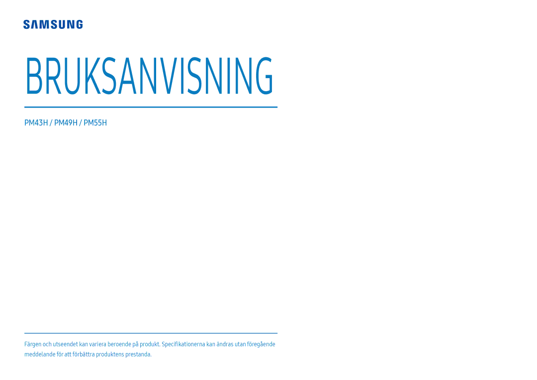 Samsung LH43PMHPBGC/EN, LH55PMHPBGC/EN, LH49PMHPBGC/EN manual Bruksanvisning 