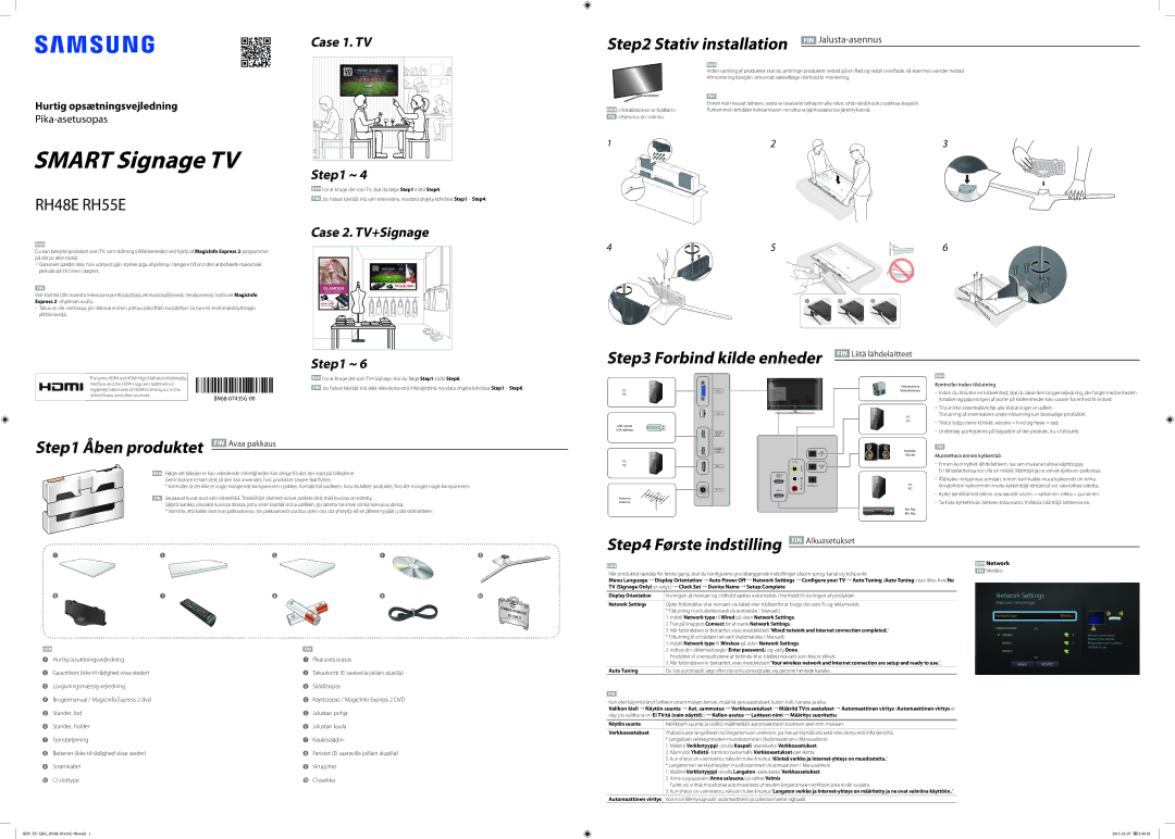 Samsung LH55RHEELGW/XE manual Smart Signage TV Brukerhåndbok 