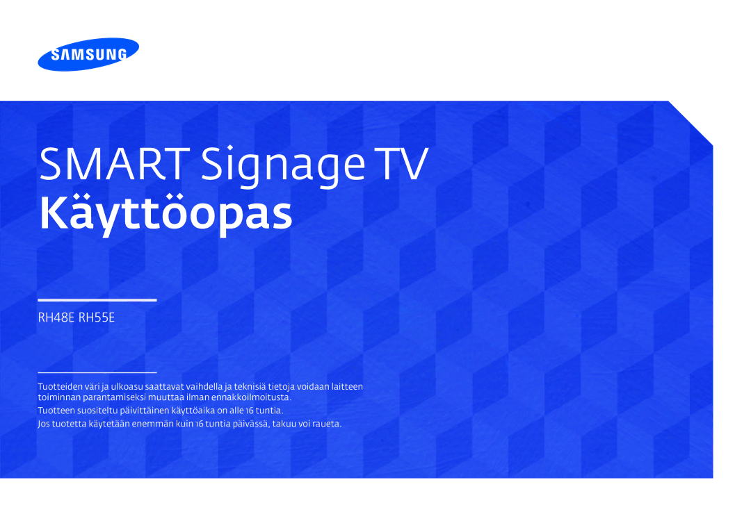 Samsung LH55RHEELGW/XE manual Smart Signage TV Brukerhåndbok 