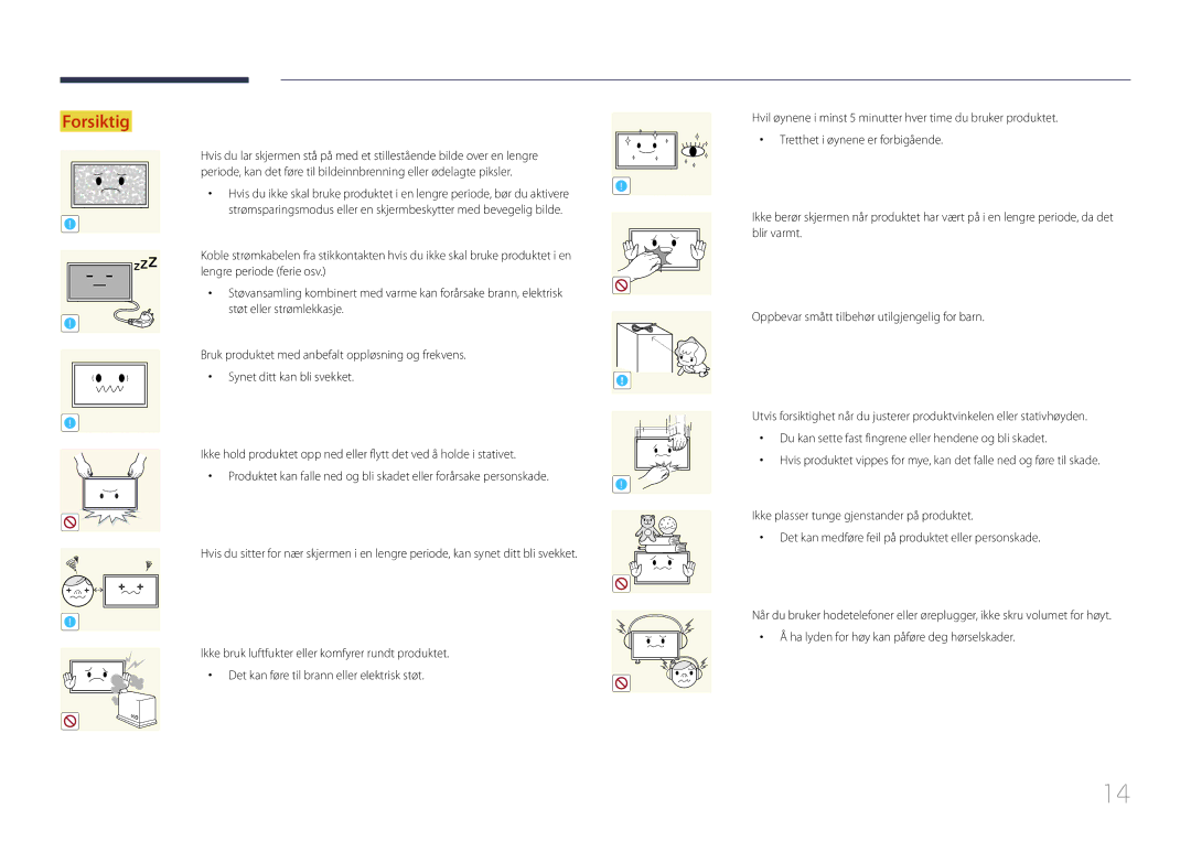 Samsung LH55RHEELGW/XE manual Forsiktig 