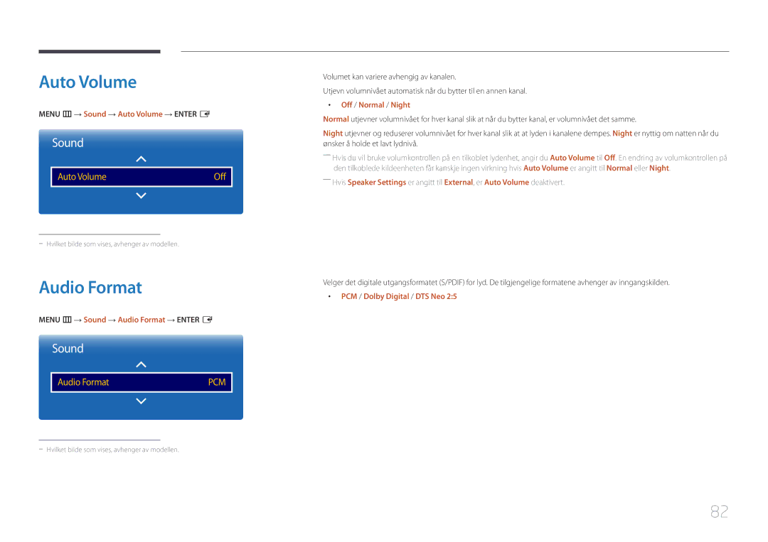 Samsung LH55RHEELGW/XE manual Audio Format, Auto Volume Off 