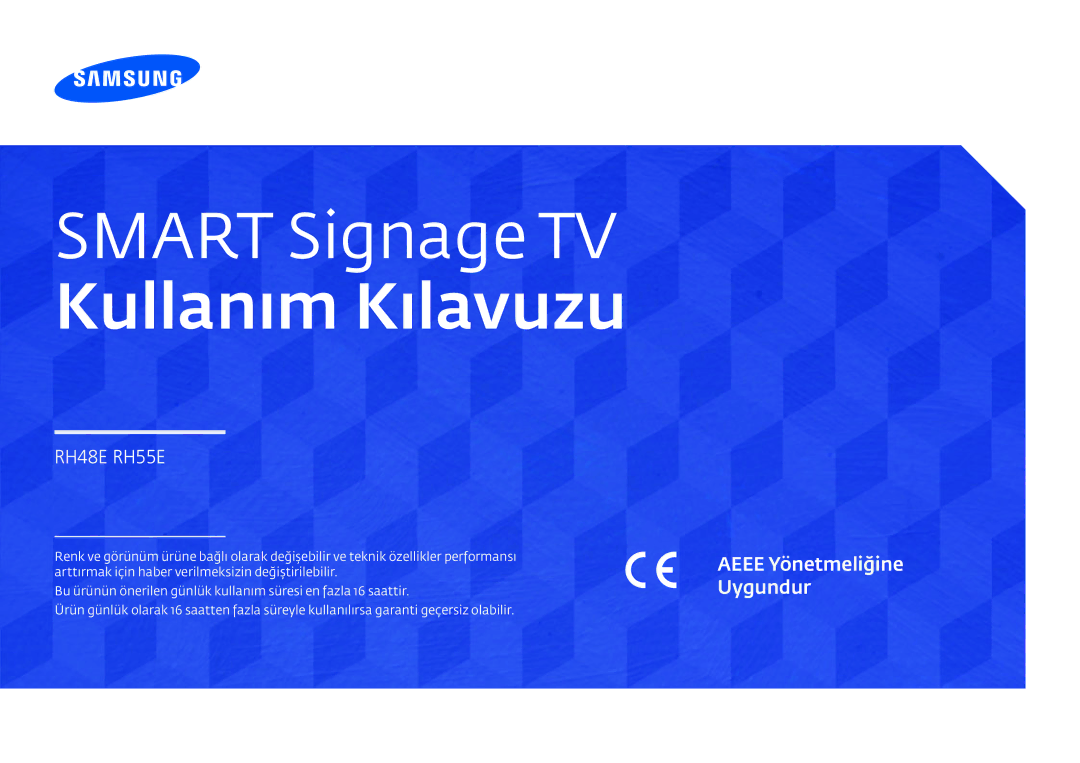 Samsung LH55RHEELGW/XE manual Smart Signage TV Kullanım Kılavuzu 