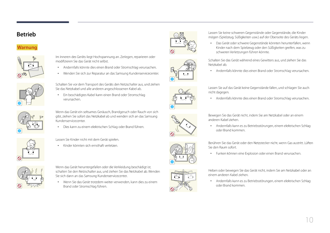 Samsung LH55UDCBLBB/EN manual Betrieb 