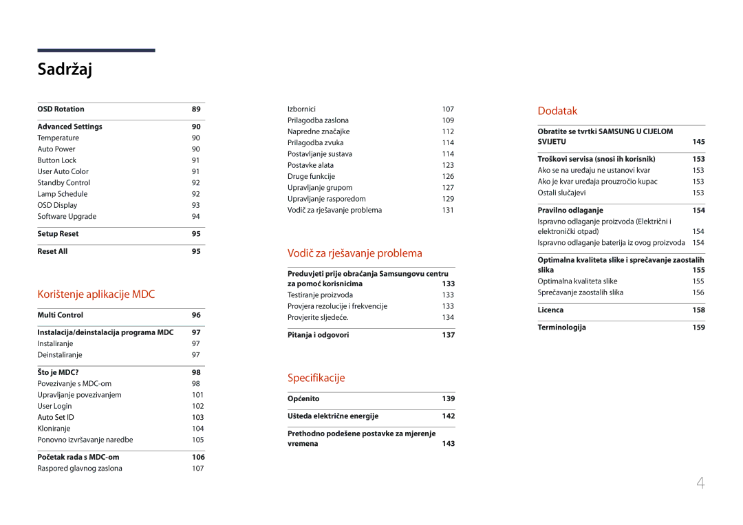 Samsung LH55UDCBLBB/EN manual Korištenje aplikacije MDC 