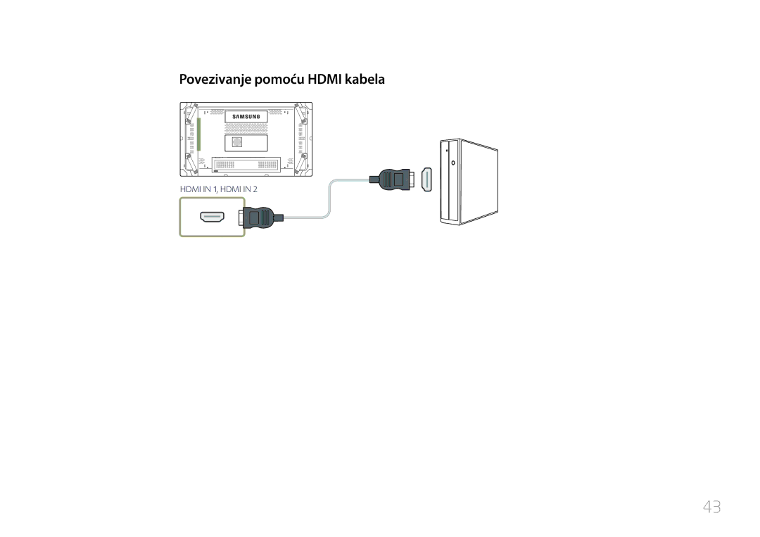 Samsung LH55UDCBLBB/EN manual Povezivanje pomoću Hdmi kabela 