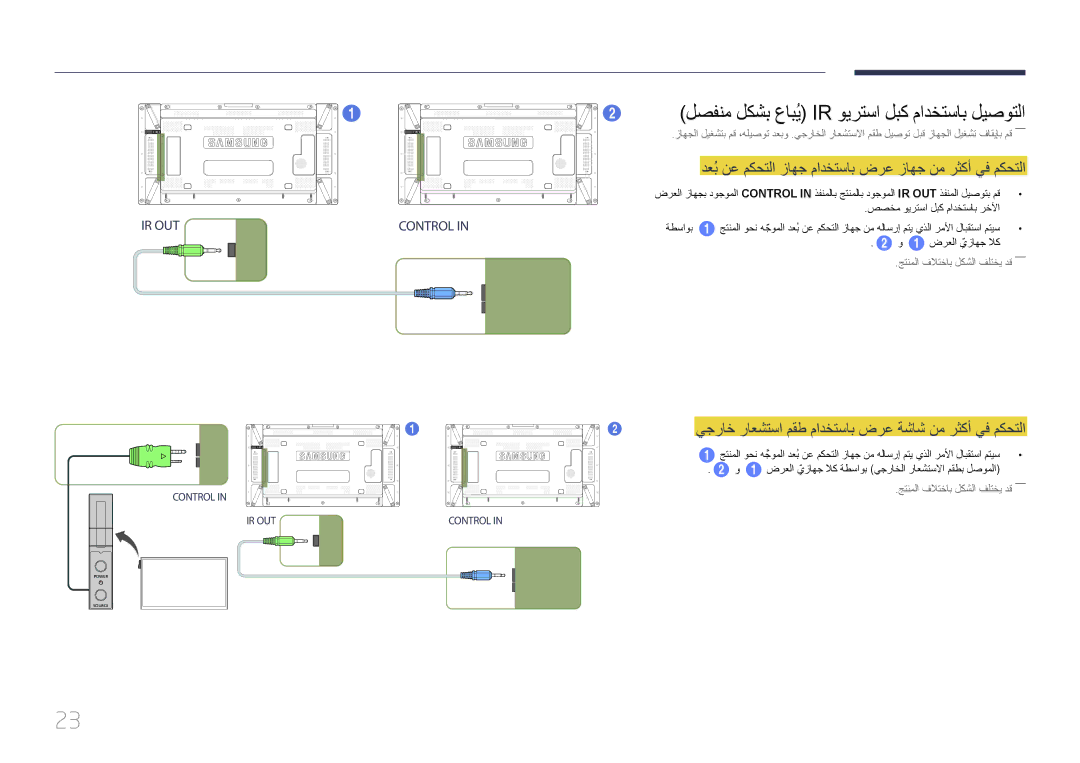 Samsung LH55UDDPLBB/UE, LH55UDDPLBB/EN لصفنم لكشب عابيُ Ir ويرتسا لبك مادختساب ليصوتلا, صصخم ويرتسا لبك مادختساب رخلآا 