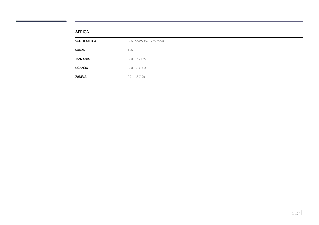 Samsung LH55UDDPLBB/EN, LH55UDDPLBP/EN, LH55UDDPLBB/NG, LH55UDDPLBB/UE, LH55UDDPLBB/XT, LH55UDDPLBB/XY manual 234 