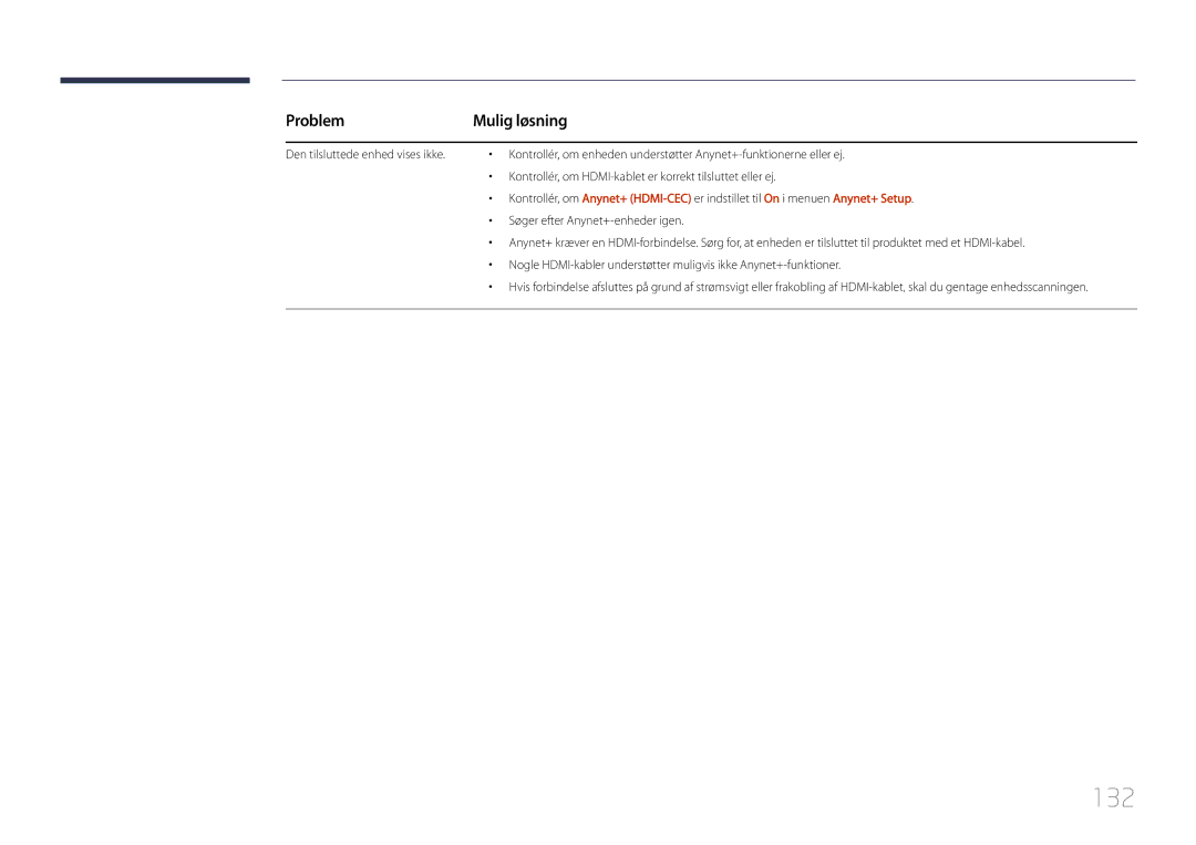 Samsung LH55UDDPLBB/EN manual 132, Problem 