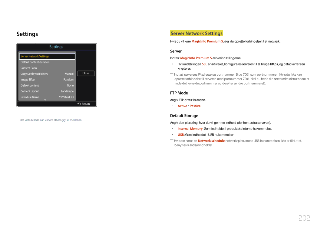 Samsung LH55UDDPLBB/EN manual 202, Settings 