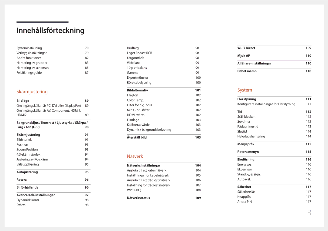 Samsung LH55UDDPLBB/EN manual Skärmjustering 